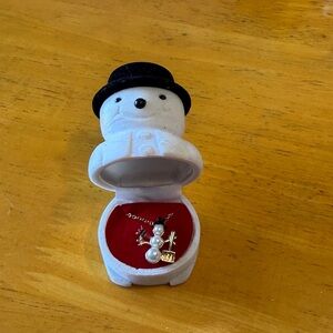 Snowman necklace. Comes in Snowman gift box.